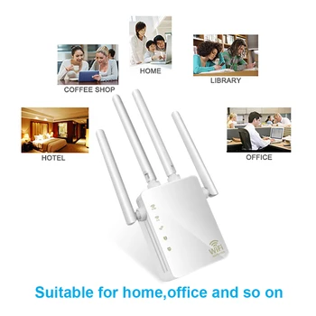 kebidumei Wireless Extender Router 1200Mbps Home Wifi Repeater 2.4Ghz & 5Ghz Long Wifi Range Extender Booster 4*2dbi Antenna
kebidumei Wireless Extender Router 1200Mbps Home Wifi Repeater 2.4Ghz & 5Ghz Long Wifi Range Extender Booster 4*2dbi Antenna