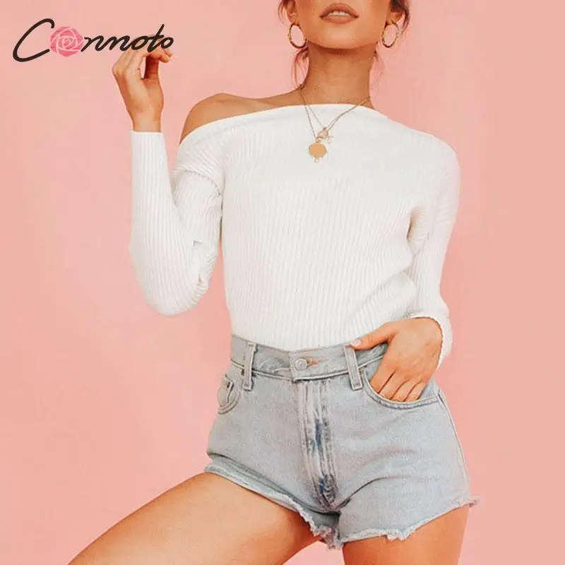 Conmoto Knitted Ribbed White Sweater Women Winter 2019 Sweaters Jumper Casual Sexy One Shoulder Female Solid Jumper Pullovers
Conmoto Knitted Ribbed White Sweater Women Winter 2019 Sweaters Jumper Casual Sexy One Shoulder Female Solid Jumper Pullovers