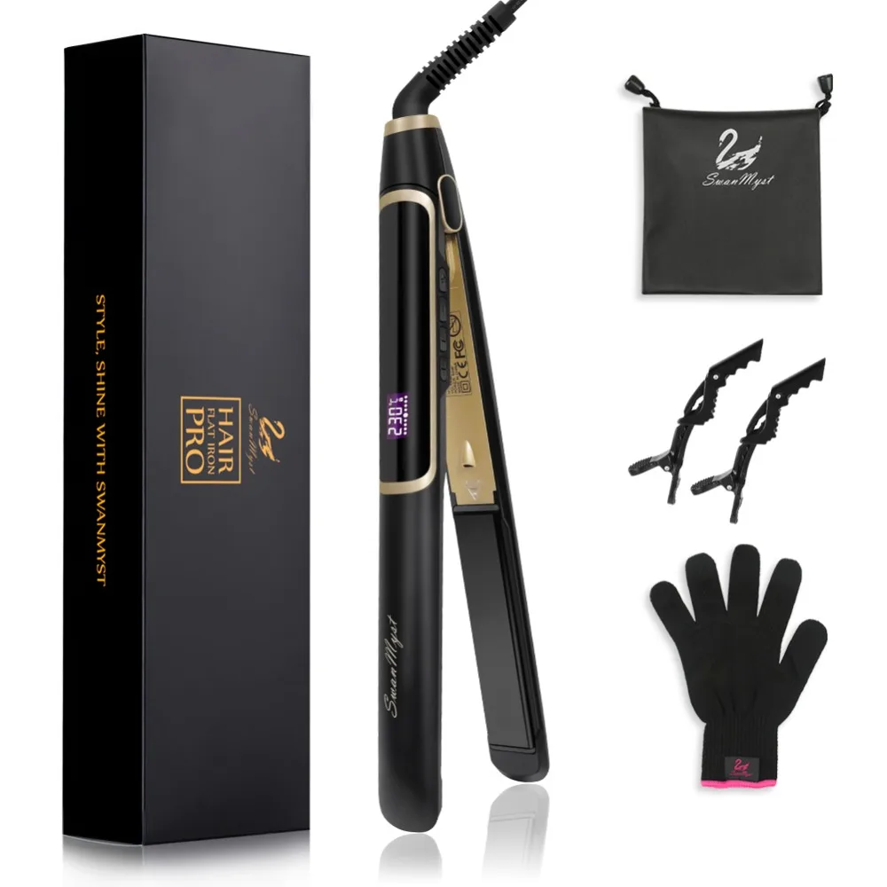 Hair Straightener 1 inch Tourmaline Ceramic Flat Iron 450 Degree LCD Straightening Styling Tool SwanMyst with Dual Voltage
Hair Straightener 1 inch Tourmaline Ceramic Flat Iron 450 Degree LCD Straightening Styling Tool SwanMyst with Dual Voltage