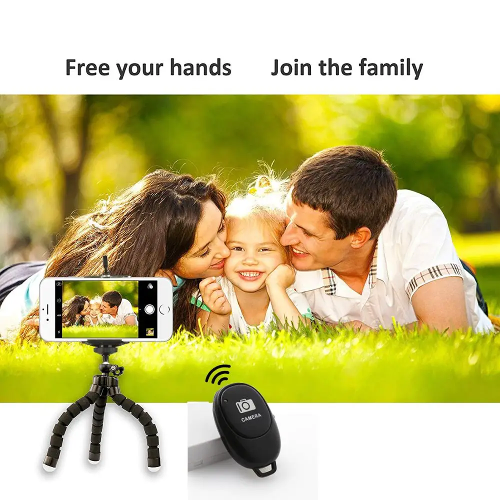 Phone Tripod Holder Mini Sponge Octopus Tripod Stand Bluetooth Remote Shutter Selfie Stick Clip Bracket for iPhone Android
Phone Tripod Holder Mini Sponge Octopus Tripod Stand Bluetooth Remote Shutter Selfie Stick Clip Bracket for iPhone Android