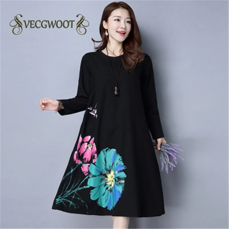 Medium long Printed Women Dress 2019 New Casual Autumn Long sleeves Large size Set head Round neck Women Dress M-XXL SES462
Medium long Printed Women Dress 2019 New Casual Autumn Long sleeves Large size Set head Round neck Women Dress M-XXL SES462