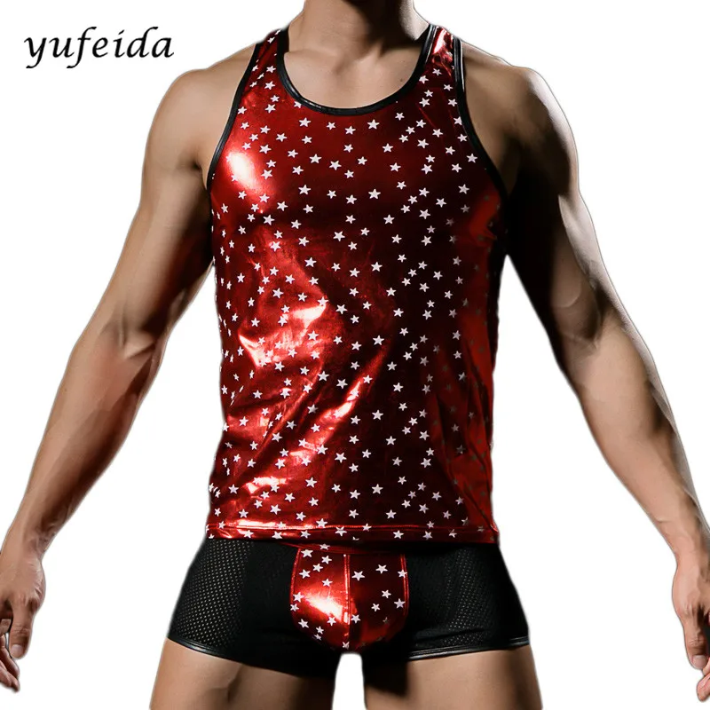 Christmas Cloths Vest Men's Sexy Underwear Stars Vest Tops Tank Top Shiny Sleeveless Shirt Tops Show Shirt Men Undershirt
Christmas Cloths Vest Men's Sexy Underwear Stars Vest Tops Tank Top Shiny Sleeveless Shirt Tops Show Shirt Men Undershirt