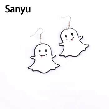 Halloween New Arrival Cartoon Ghost Lovely Drop Earrings White Acrylic Cute Drop Earrings for Women Girl Fashion Party Jewerly 
Halloween New Arrival Cartoon Ghost Lovely Drop Earrings White Acrylic Cute Drop Earrings for Women Girl Fashion Party Jewerly