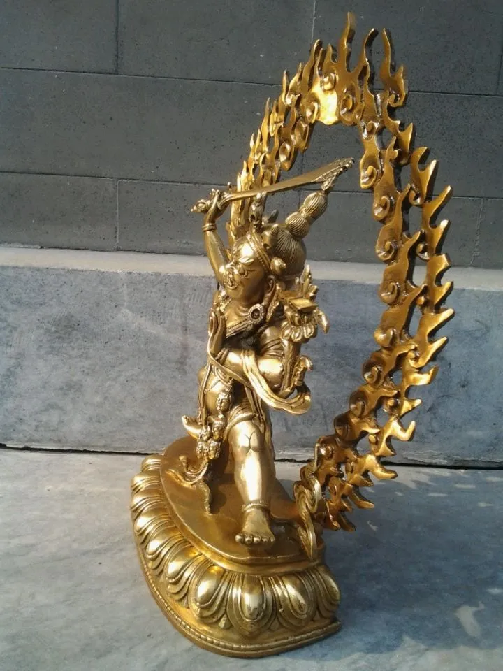Tibetan Buddhist bronze MANJUSHRI buddha statue 14 cm Garden Decoration 100% real Brass Bronze
Tibetan Buddhist bronze MANJUSHRI buddha statue 14 cm Garden Decoration 100% real Brass Bronze