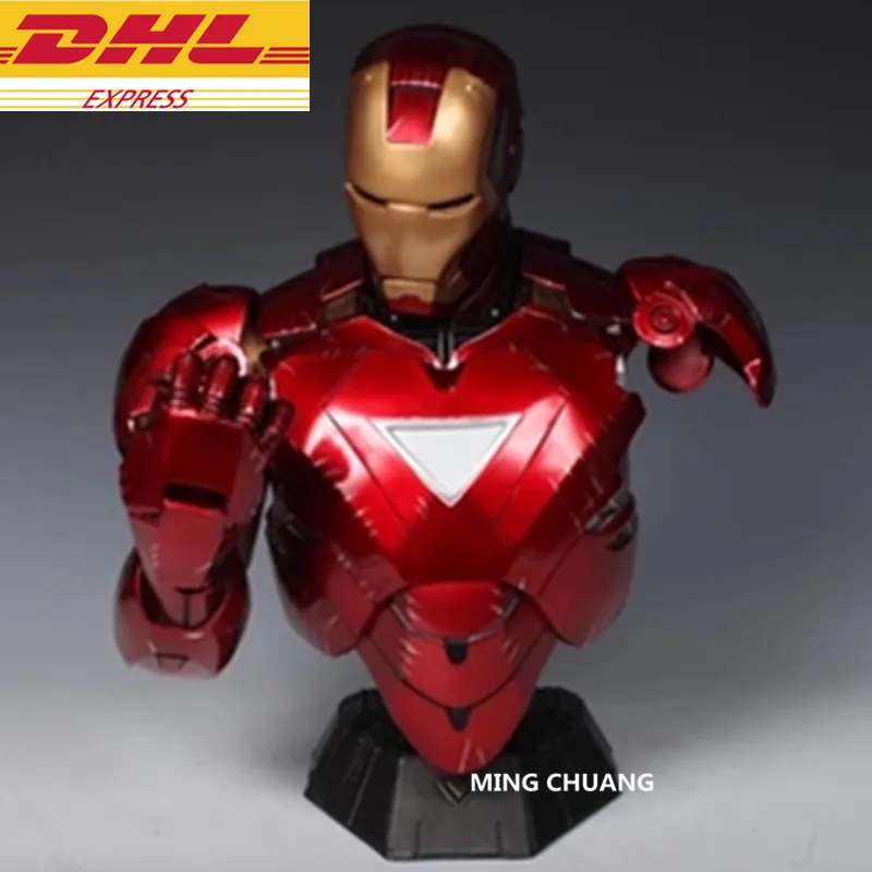 

Avengers Infinity War Statue Superhero Bust Iron Man Half-Length Photo Or Portrait With LED Light MK6 1:2 Action Figure Toy J400