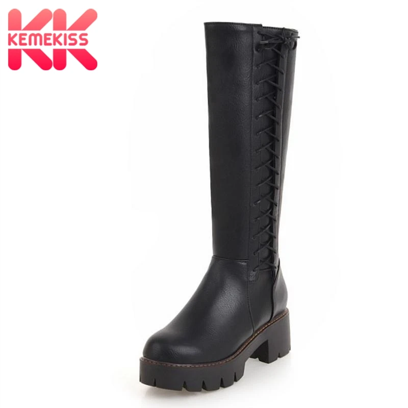 KemeKiss Women Knee High Boots Cross Strap Zipper Winter Shoes Women Fur Fashion Platform Thick High Heels Boots Size 33-43
KemeKiss Women Knee High Boots Cross Strap Zipper Winter Shoes Women Fur Fashion Platform Thick High Heels Boots Size 33-43