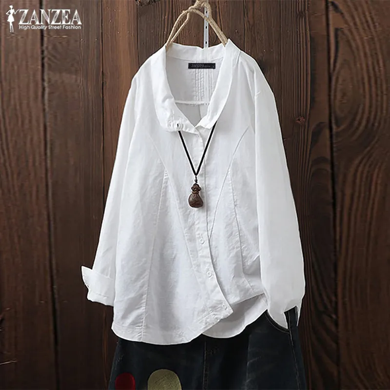 Plus Size Asymmetrical Tops Women's Linen Blouse 2019 ZANZEA Fashion Button Long Sleeve Shirts Female Casual Lapel Blusas Tunic
Plus Size Asymmetrical Tops Women's Linen Blouse 2019 ZANZEA Fashion Button Long Sleeve Shirts Female Casual Lapel Blusas Tunic