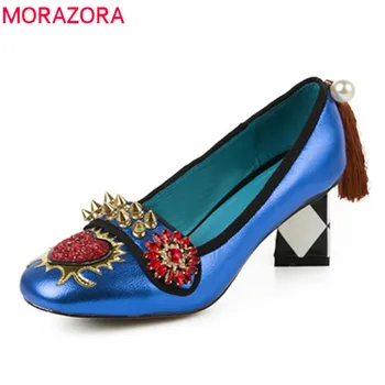 MORAZORA 2020 hot sale cow leather women pumps round toe rivet fashion style dress shoes square high heels prom shoes woman
MORAZORA 2020 hot sale cow leather women pumps round toe rivet fashion style dress shoes square high heels prom shoes woman