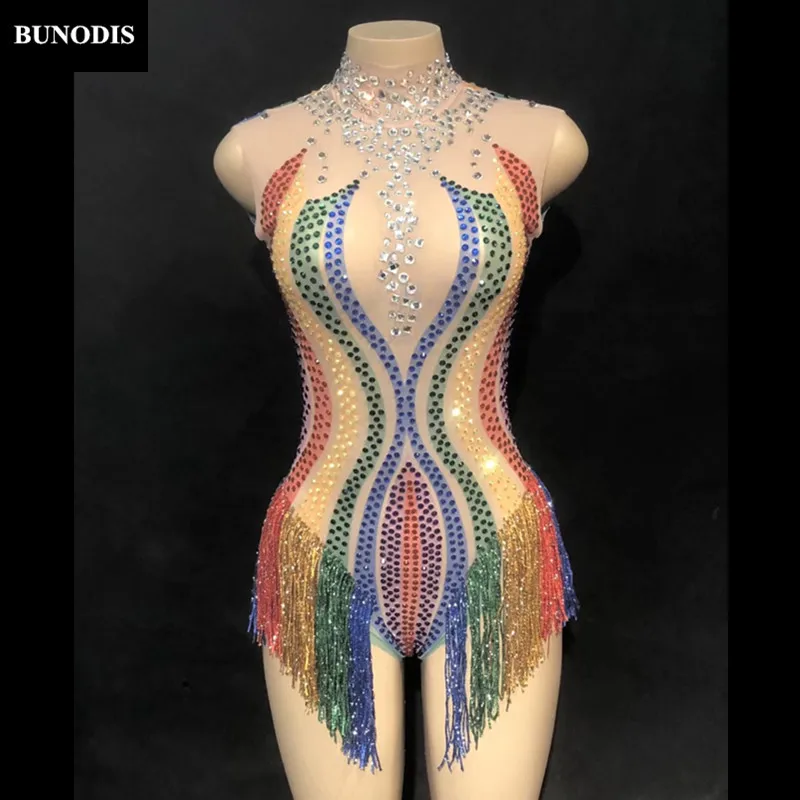 ZD275 Women Sexy Net Yarn Bodysuit Full Of Colors Sparkling Crystals Costumes Fashion Show Nightclub Party Birthday Dancer Wear
ZD275 Women Sexy Net Yarn Bodysuit Full Of Colors Sparkling Crystals Costumes Fashion Show Nightclub Party Birthday Dancer Wear