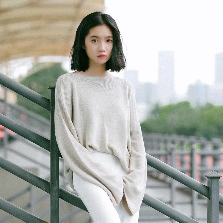 Sweaters Fashion 2019 Women Autumn Korean Style Casual Loose Flare Sleeve Knitted Pullover Khaki Pink Gray Beige Knitwear 2146
Sweaters Fashion 2019 Women Autumn Korean Style Casual Loose Flare Sleeve Knitted Pullover Khaki Pink Gray Beige Knitwear 2146
