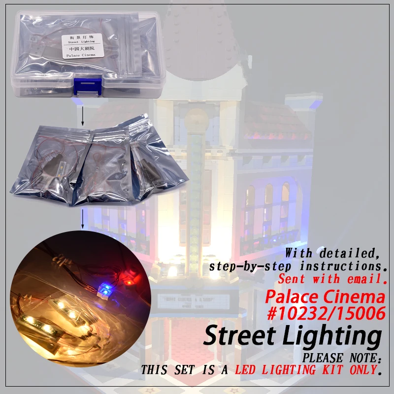 Led Light Set (only light included ) For legoings 10232 Palace Cinema Compatible 15006 Streetview Creator Building Blocks Bricks
Led Light Set (only light included ) For legoings 10232 Palace Cinema Compatible 15006 Streetview Creator Building Blocks Bricks