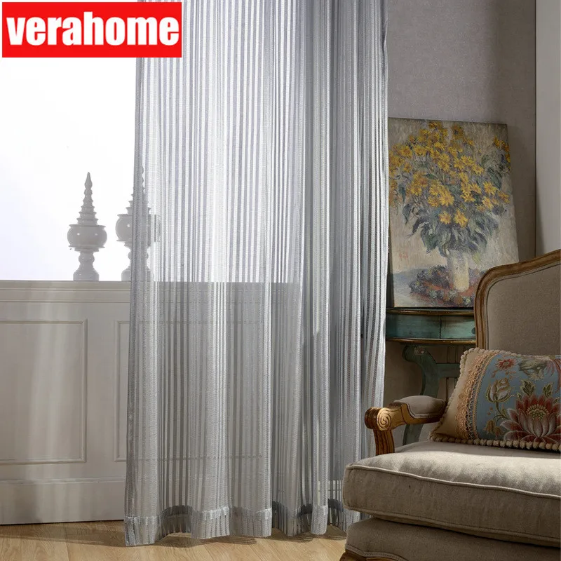 Modern European Solid jacquard gray stripe tulle Voile sheers curtains for living room bedroom windows
Modern European Solid jacquard gray stripe tulle Voile sheers curtains for living room bedroom windows