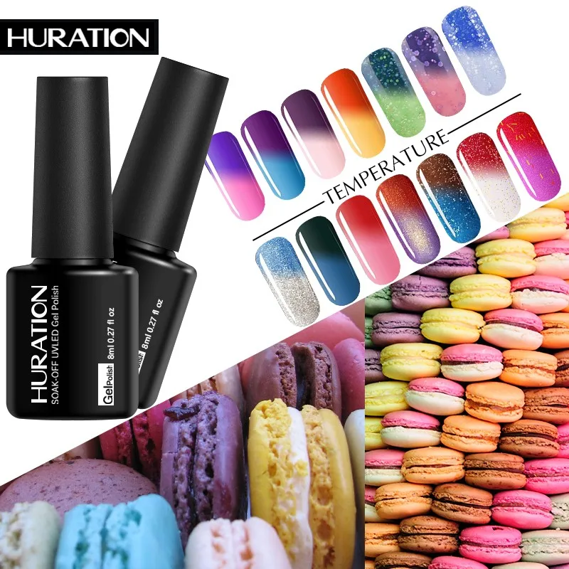 Huration Temperature Change Gel Lacquer Soak Off LED UV 29 Color GelLak 8ml Thermo Nail Gel Polish Nail Art Gel Varnish DIY Set
Huration Temperature Change Gel Lacquer Soak Off LED UV 29 Color GelLak 8ml Thermo Nail Gel Polish Nail Art Gel Varnish DIY Set