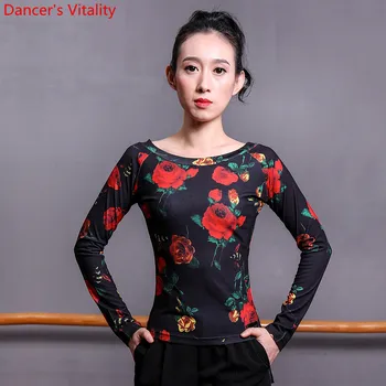 Latin Dance Costumes 2018 New Women Long Sleeves Print Dancing Practice Tops Latin Square Dance Ballroom Dance Clothes
Latin Dance Costumes 2018 New Women Long Sleeves Print Dancing Practice Tops Latin Square Dance Ballroom Dance Clothes