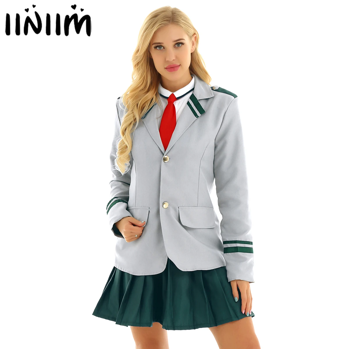 iiniim Men Women Adult School Uniform Cosplay Novelty Costume Lapel Collar Coat with Long Pants or Pleated Skirt Night Clubwear
iiniim Men Women Adult School Uniform Cosplay Novelty Costume Lapel Collar Coat with Long Pants or Pleated Skirt Night Clubwear