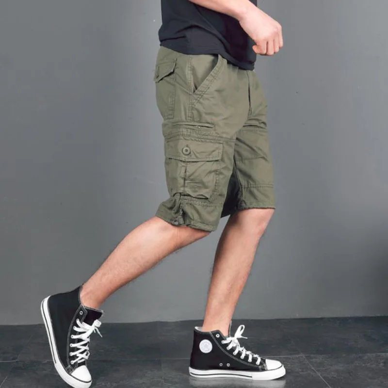 2019 Summer Mens Cargo Shorts Army Military Style Tactical Shorts Men Brand Clothing Cotton Loose Work Casual Short Hommer