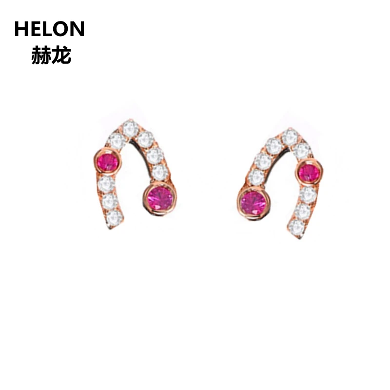 Solid 14k Rose Gold Women Natural Diamonds Earrings Genuine Ruby Stud Earrings Fine Jewelry Charming
Solid 14k Rose Gold Women Natural Diamonds Earrings Genuine Ruby Stud Earrings Fine Jewelry Charming