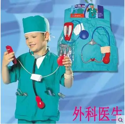 Фото Girls Boys Halloween Costumes Surgeon Sets Doctor Cosplay Stage Wear Clothing Children Kids Party Clothes Free Drop Shipping New |
