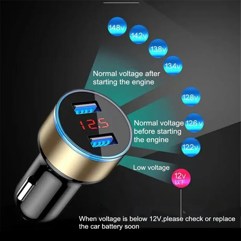 3.1A Dual USB Phone Charger 2 Ports Power Adapter Digital Voltage LCD Display12-24V to 5V Converter for GPS Tracker Car DVR
3.1A Dual USB Phone Charger 2 Ports Power Adapter Digital Voltage LCD Display12-24V to 5V Converter for GPS Tracker Car DVR