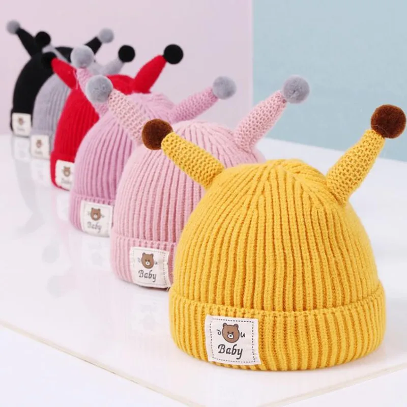Теплая зимняя шапка для девочек 7 видов цветов шапки новорожденных хлопковая