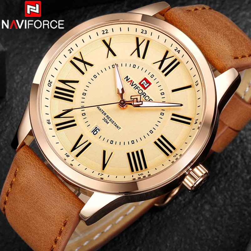 2019 New NAVIFORCE Brand Men Quartz Watches Leatehr Waterproof Analog Watches Mens Date Casual Clock Rome Time Relogio Masculino
2019 New NAVIFORCE Brand Men Quartz Watches Leatehr Waterproof Analog Watches Mens Date Casual Clock Rome Time Relogio Masculino