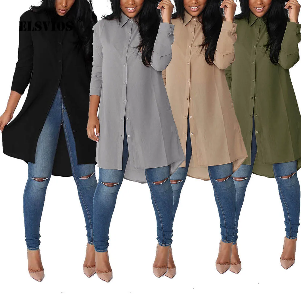 ELSVIOS New Women Chiffon Tops Spring Summer Shirt Lapel Long Blouse Leisure Sundress Button Sexy Loose Irregular Chiffon Shirts
ELSVIOS New Women Chiffon Tops Spring Summer Shirt Lapel Long Blouse Leisure Sundress Button Sexy Loose Irregular Chiffon Shirts