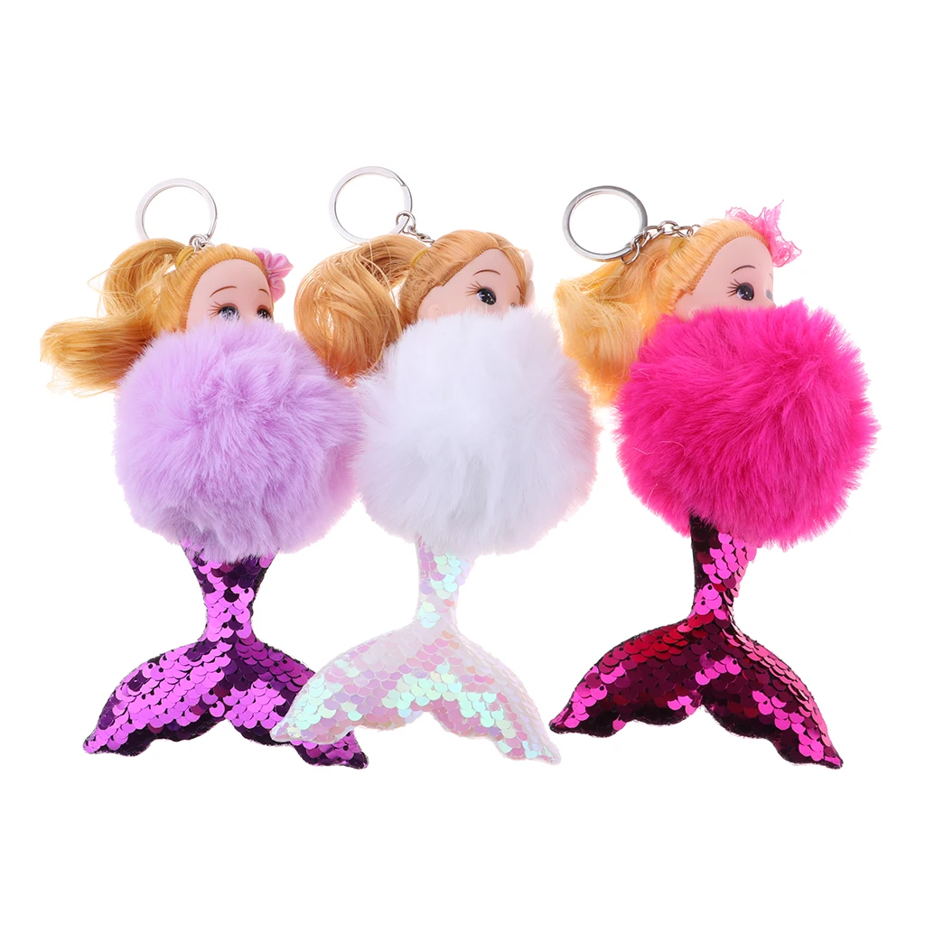 3 Pieces Mermaid Girl Doll Keychain Pompom Plush Ball Key Chain Fluffy Car Keyring Bag Key Chains
3 Pieces Mermaid Girl Doll Keychain Pompom Plush Ball Key Chain Fluffy Car Keyring Bag Key Chains