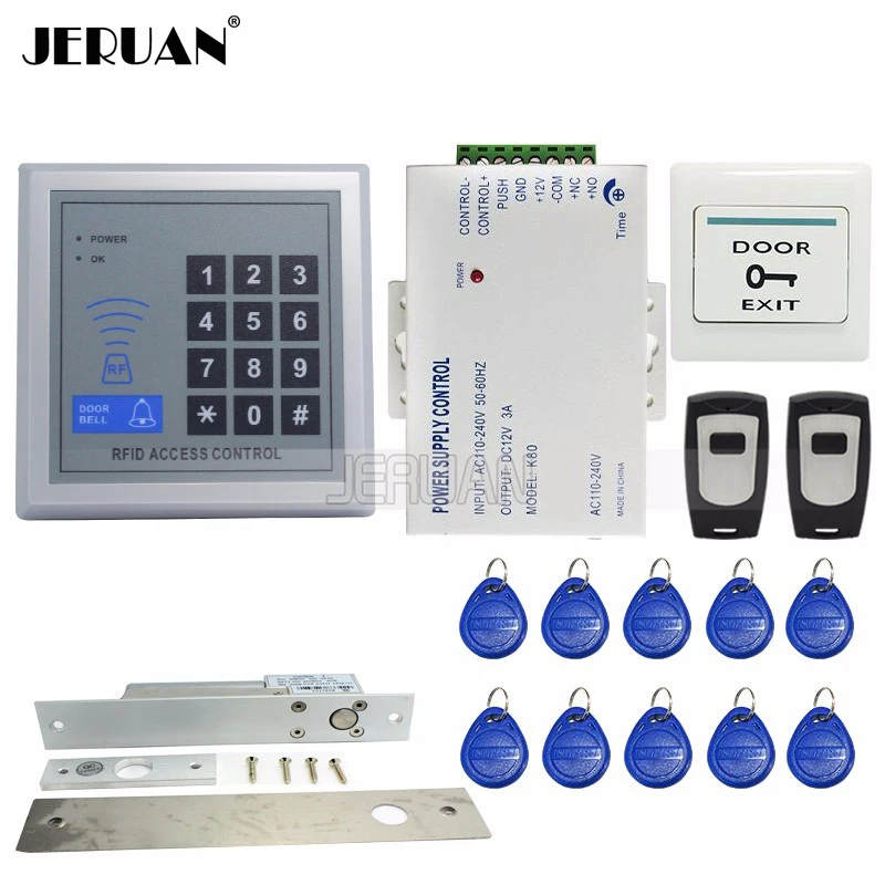High quality RFID Door Access Control System Kit Set + Drop Bolt Door Lock +Rfid Keypad + Power + 2 Remote Free Shipping
High quality RFID Door Access Control System Kit Set + Drop Bolt Door Lock +Rfid Keypad + Power + 2 Remote Free Shipping