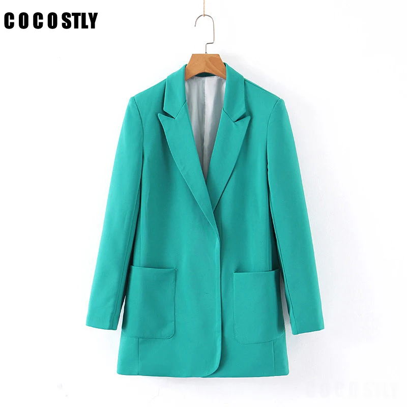 Vintage Stylish Pockets Green Blazer Women Coat Fashion Notched Collar Long Sleeve Workwear Outerwear Casual Casaco Femme
Vintage Stylish Pockets Green Blazer Women Coat Fashion Notched Collar Long Sleeve Workwear Outerwear Casual Casaco Femme