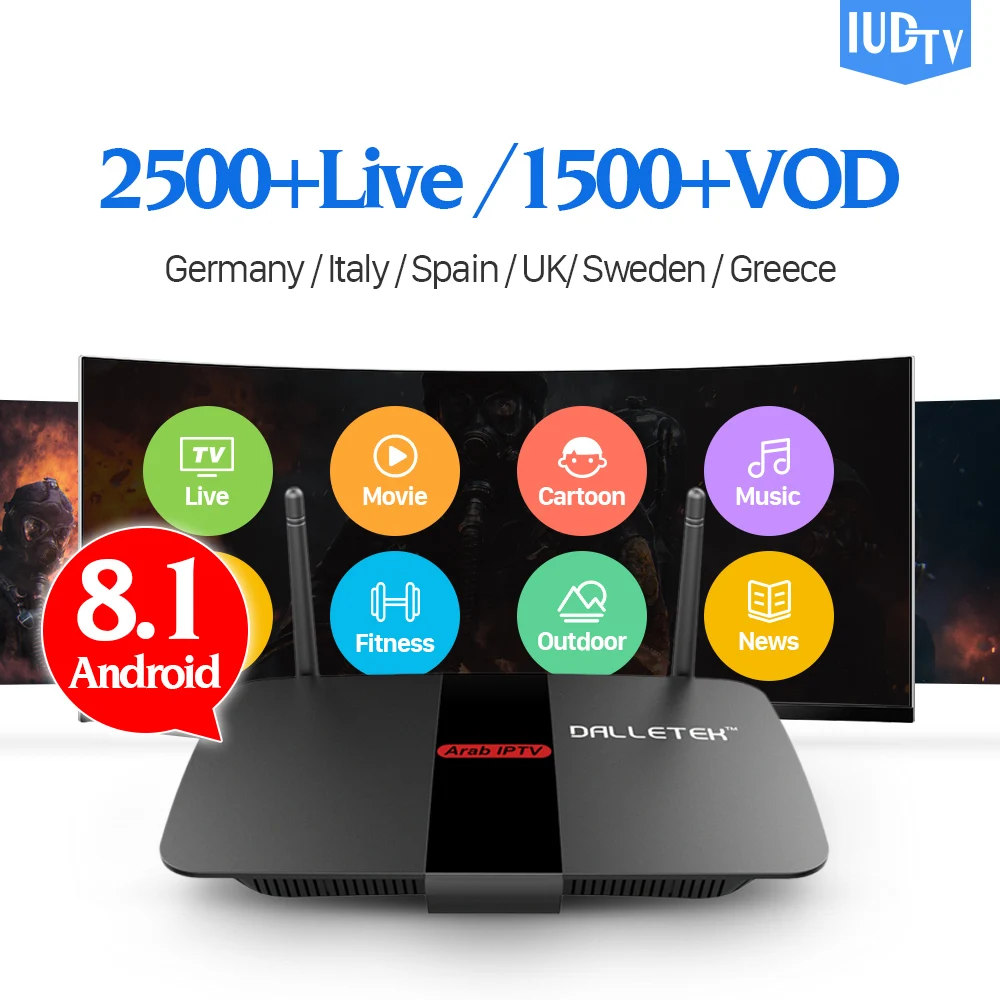 R1 Decoder IPTV Europe Android 8.1 RK3229 H.265 IP TV IUDTV Portugal Italy UK Nordic Spain Code IPTV Subscription 1 Year
R1 Decoder IPTV Europe Android 8.1 RK3229 H.265 IP TV IUDTV Portugal Italy UK Nordic Spain Code IPTV Subscription 1 Year