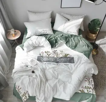 4pcs Bedding Set Includes 1pc Duvet Cover 1pc Sheet 2pcs Pillowcases Home Textile Washed Cotton Embroidered Europe style
4pcs Bedding Set Includes 1pc Duvet Cover 1pc Sheet 2pcs Pillowcases Home Textile Washed Cotton Embroidered Europe style
