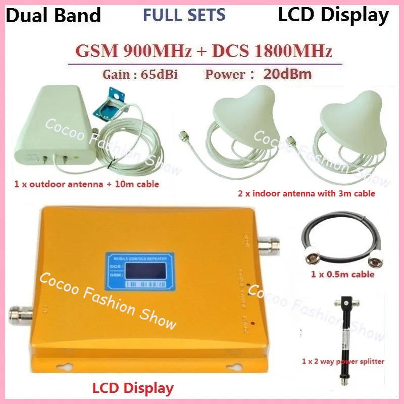 ZQTMAX Dual Band GSM 900 DCS 1800 Mobile Phone Signal Repeater 4G Booster Amplifier + antenna set
ZQTMAX Dual Band GSM 900 DCS 1800 Mobile Phone Signal Repeater 4G Booster Amplifier + antenna set