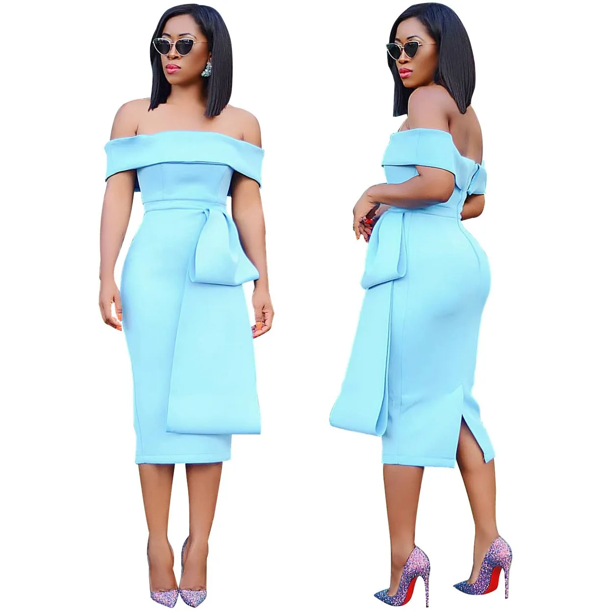 Slim Off Shoulder Sexy Bodycon Dress Women Date Night Party Dress Summer Clubwear Backless Slim Tunic Elegant Dress
Slim Off Shoulder Sexy Bodycon Dress Women Date Night Party Dress Summer Clubwear Backless Slim Tunic Elegant Dress