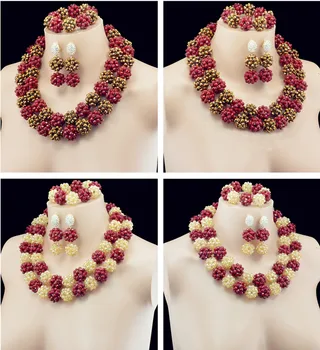 2016 Fashion dark red gold african beads necklace set nigerian wedding african beads jewelry set Free shipping
2016 Fashion dark red gold african beads necklace set nigerian wedding african beads jewelry set Free shipping