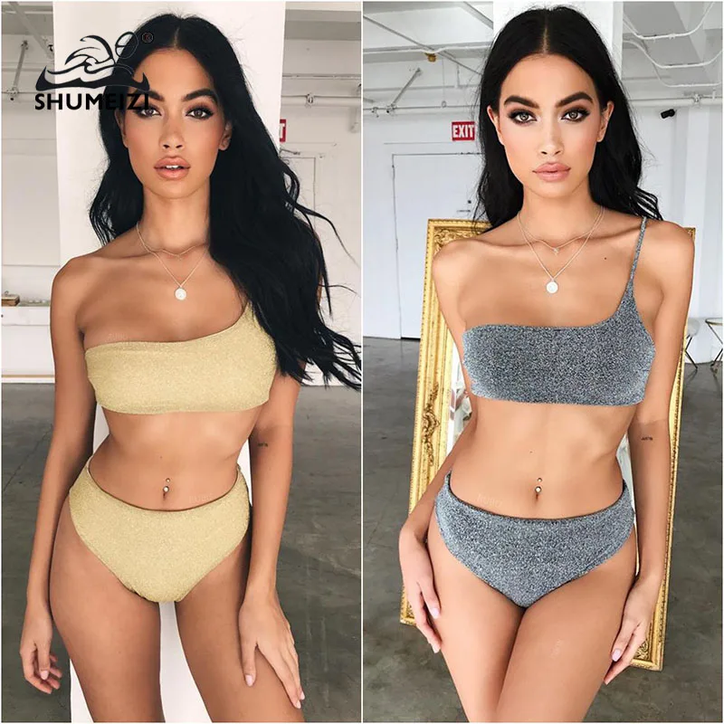 Shiny Glitter Sparkling Bikini 2019 Swimsuit Female Swimwear Women Two-pieces Bikini set One Shoulder Bather Bathing Suit
Shiny Glitter Sparkling Bikini 2019 Swimsuit Female Swimwear Women Two-pieces Bikini set One Shoulder Bather Bathing Suit