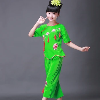 Chinese Folk Dance Yangko Dance Custome Children's Waist Drum Performances Girl Chinese Knot Classical Folk Clothing
Chinese Folk Dance Yangko Dance Custome Children's Waist Drum Performances Girl Chinese Knot Classical Folk Clothing