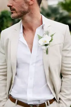 Tailor Made Linen Men Suits For Beach Wedding blazer masculino Slim Fit Prom Dinner Tuxedos Best Man Groomsman Suit 2 Pieces 
Tailor Made Linen Men Suits For Beach Wedding blazer masculino Slim Fit Prom Dinner Tuxedos Best Man Groomsman Suit 2 Pieces