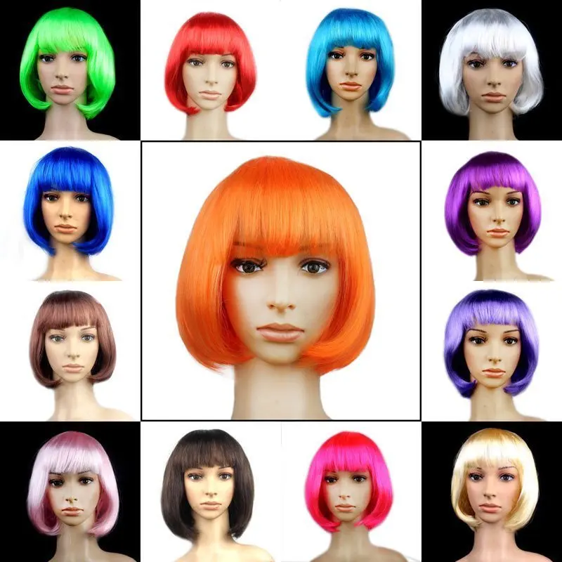 15 Colors Fashion Women BOBO Wig Cosplay Straight Short Wigs Christmas Carnival Makeup Party Club Synthetic Girls Female Wigs
15 Colors Fashion Women BOBO Wig Cosplay Straight Short Wigs Christmas Carnival Makeup Party Club Synthetic Girls Female Wigs