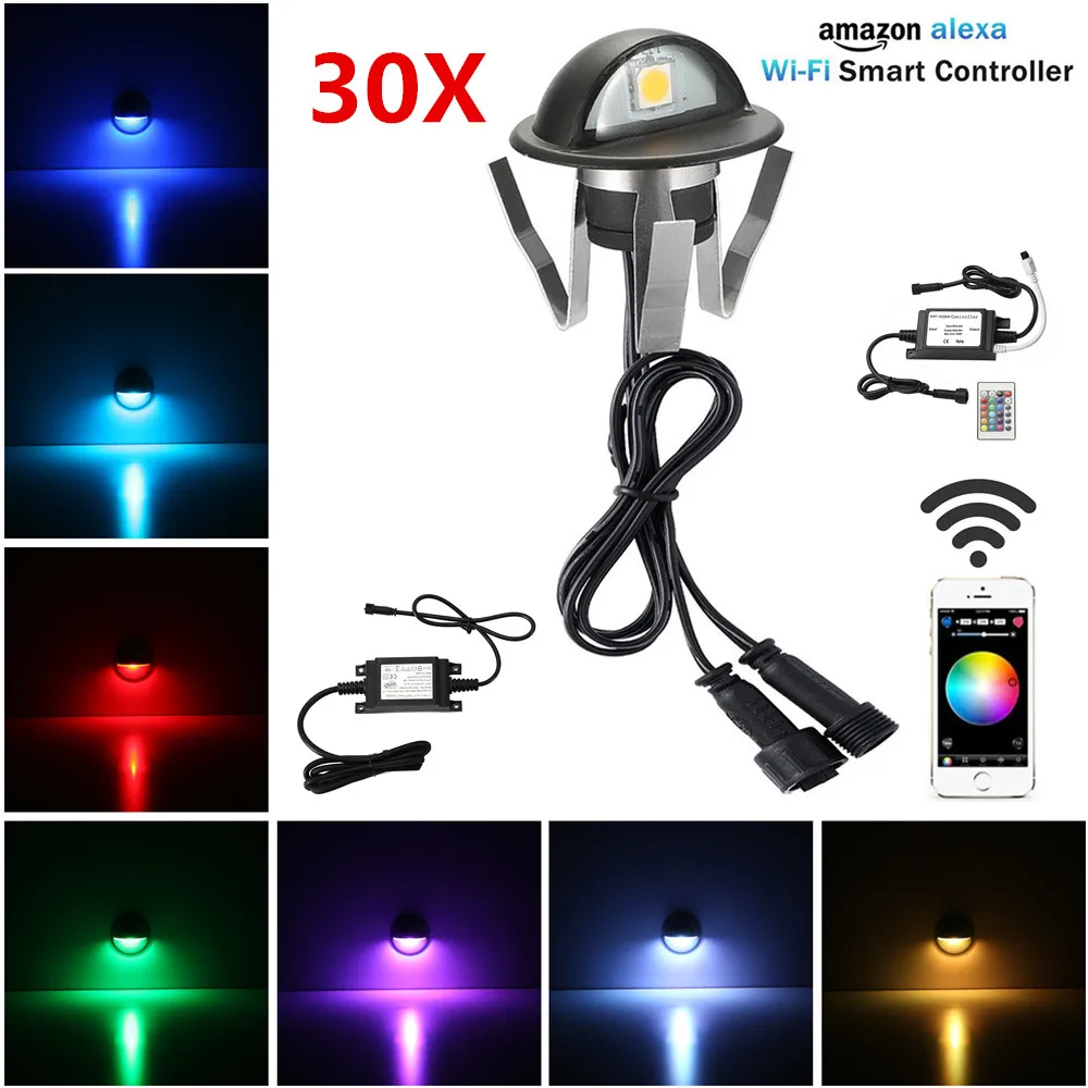 30Pcs RGB Multicolor WIFI Controller Timer Dimer Black Half Moon 35mm LED Deck Rail Step Stair Fence Plinth Lights Low Voltage
30Pcs RGB Multicolor WIFI Controller Timer Dimer Black Half Moon 35mm LED Deck Rail Step Stair Fence Plinth Lights Low Voltage