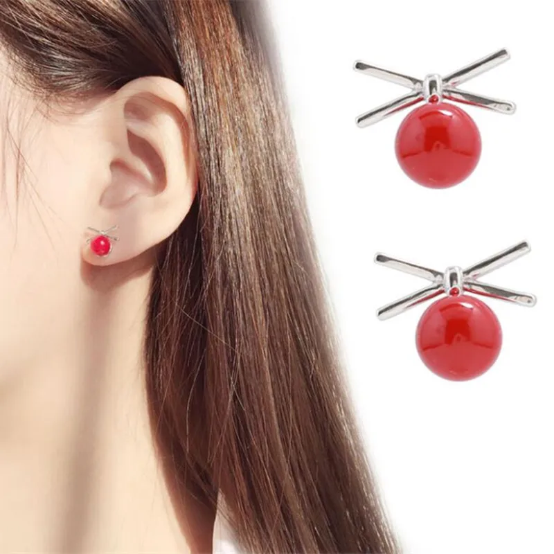 EM154 Cute Women Earring Bow Tie Cross Imitation Pearl Red Bean Stud Earring Women Silver Plated Jewelry Wholesale
EM154 Cute Women Earring Bow Tie Cross Imitation Pearl Red Bean Stud Earring Women Silver Plated Jewelry Wholesale