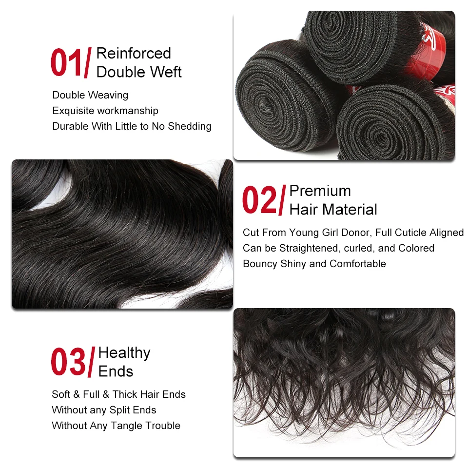 Sleek бразильские волосы волнистые пряди 8 до 28 30 дюймов для наращивания волос