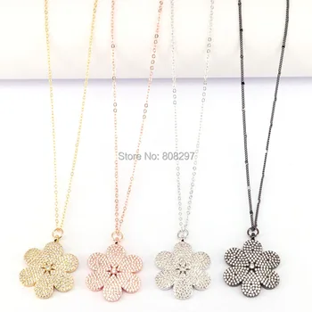 8Pcs Micro Pave CZ Flower Pendants Necklaces Cubic Zirconia Charms Necklace For Women
8Pcs Micro Pave CZ Flower Pendants Necklaces Cubic Zirconia Charms Necklace For Women