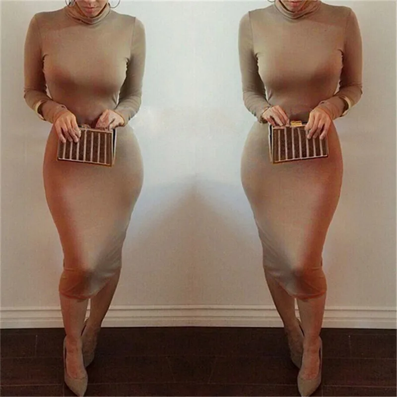 Women-s-Sexy-Slim-Fashion-Europe-Style-High-Neck-Clubwear-Night-Wear-Bodycon-Wrap-Dresses-8 (3)
