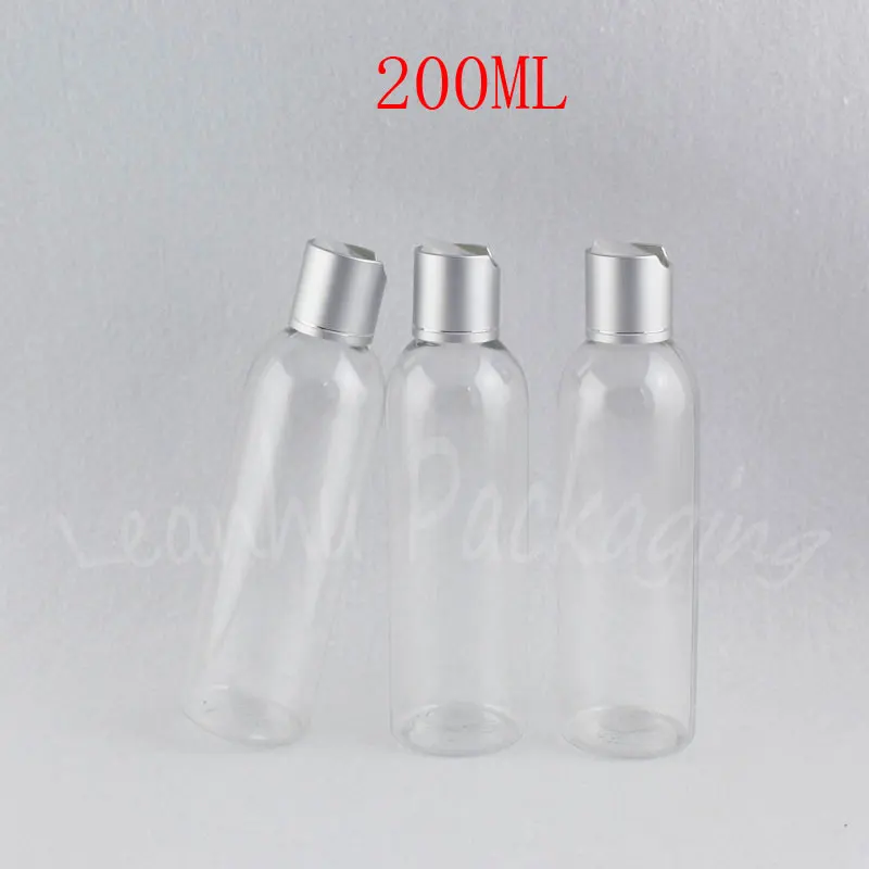 200ML Transparent Plastic Bottle With Silver Disc Top Cap , 200CC Shampoo / Lotion Packaging Bottle , Makeup Sub-bottling
200ML Transparent Plastic Bottle With Silver Disc Top Cap , 200CC Shampoo / Lotion Packaging Bottle , Makeup Sub-bottling