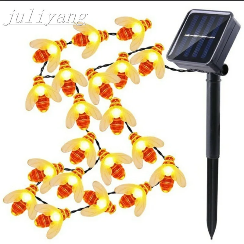 Juliyang 6 м 30LED светильник пчелы креативный Солнечный usb аккумулятор