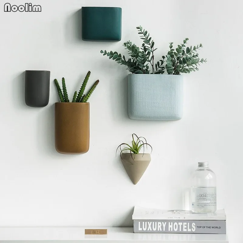 NOOLIM Creative Ceramic Wall Vase Home Hanging Flower Basket Decoration Adornment Solid Color Flower Holder Vases Home Decor
NOOLIM Creative Ceramic Wall Vase Home Hanging Flower Basket Decoration Adornment Solid Color Flower Holder Vases Home Decor