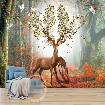 Custom Wall Mural Non-woven Wallpaper 3D Art Wall Painting Nordic Forest Elk Sofa TV Background Wall Murals Wallpaper Home Decor
Custom Wall Mural Non-woven Wallpaper 3D Art Wall Painting Nordic Forest Elk Sofa TV Background Wall Murals Wallpaper Home Decor