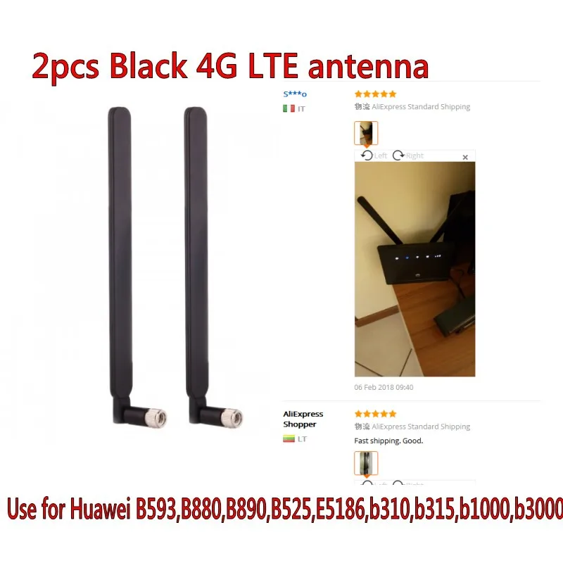 Антенна для маршрутизатора B315 B310 B593 B525 B880 B890 E5186 5dBi SMA Male 4G LTE черная 2 шт.|antenna 4g|antenna