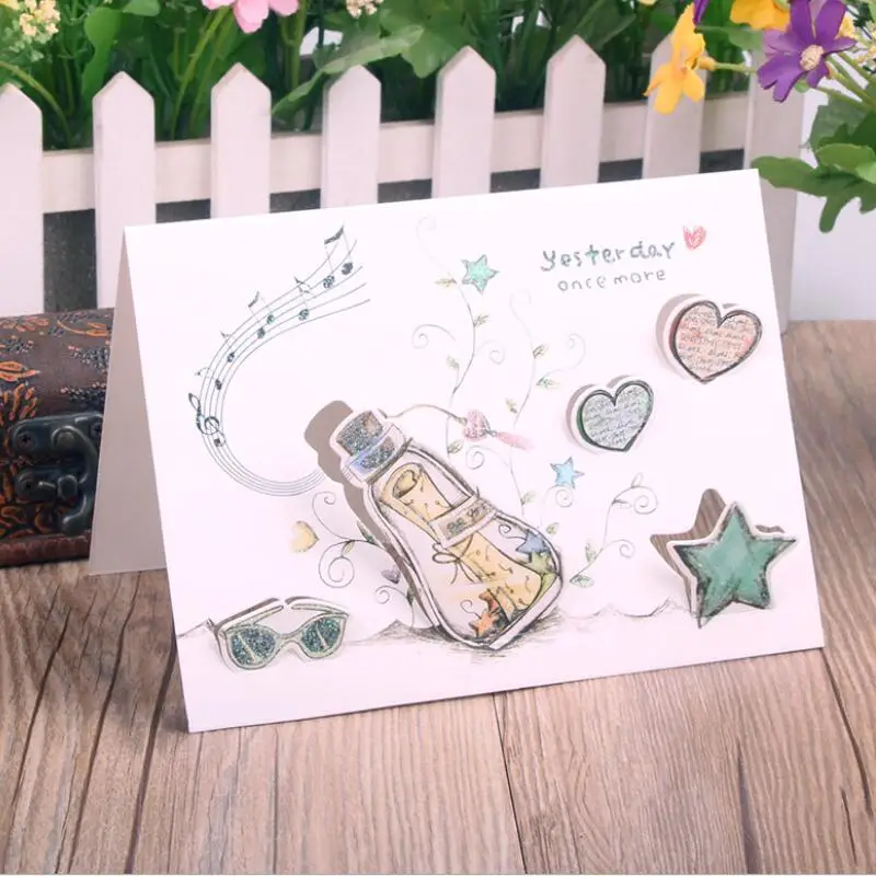 10 Pcs/lot Horizontal Style Wishing Bottle Greeting Cards Postcards Kids Birthday Gift Message Card
10 Pcs/lot Horizontal Style Wishing Bottle Greeting Cards Postcards Kids Birthday Gift Message Card