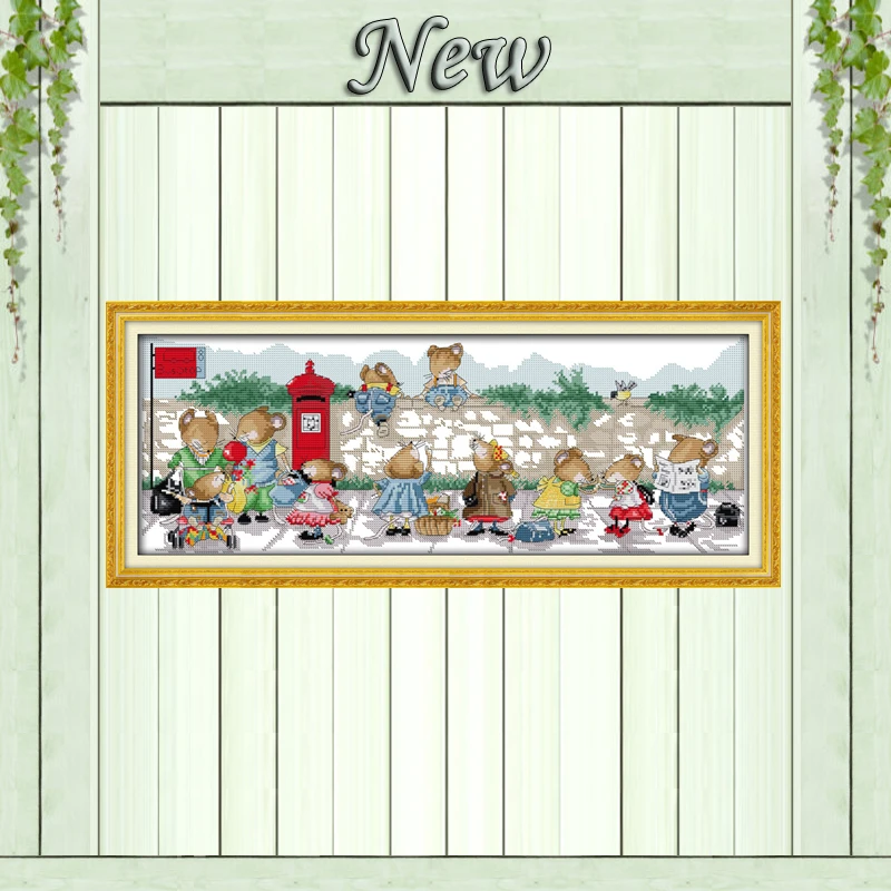 The mice waiting for the bus decor paintings Counted Print on canvas needlework kits Sets embroidery DMC 11CT 14CT Cross Stitch
The mice waiting for the bus decor paintings Counted Print on canvas needlework kits Sets embroidery DMC 11CT 14CT Cross Stitch